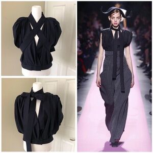 Jacquemus Navy Ribbon Top “Le Haut Madame”